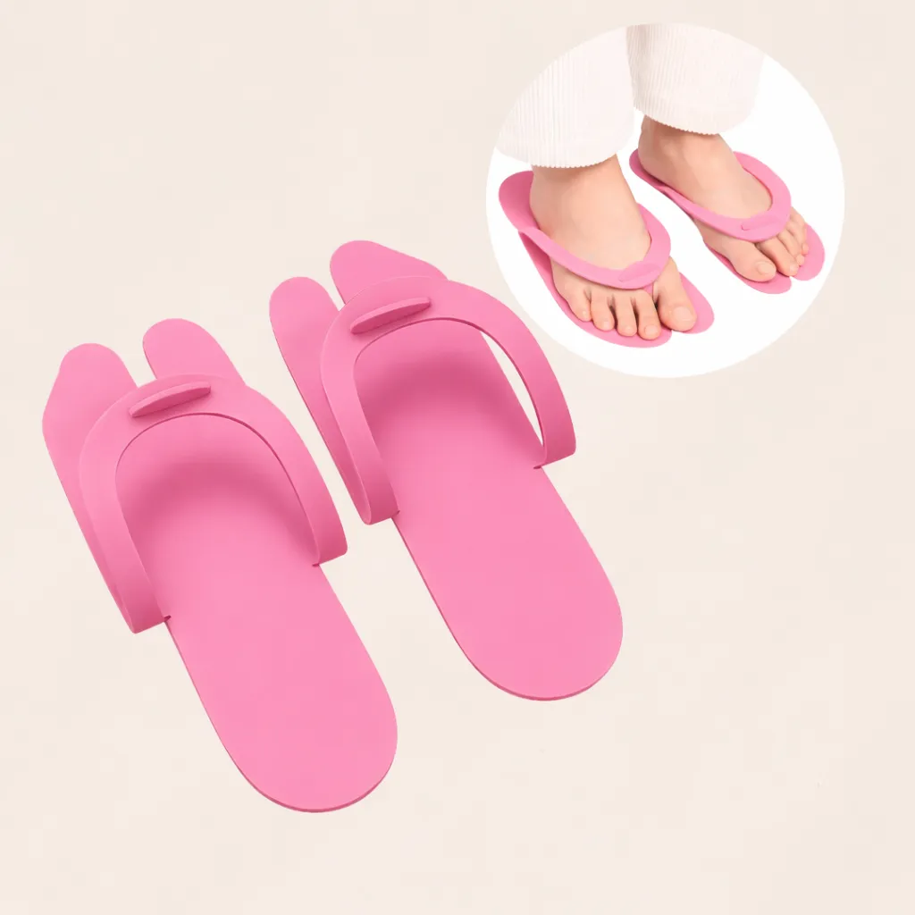 Disposable Foam Flip-Flops / Spa Slippers (Pink Edge)